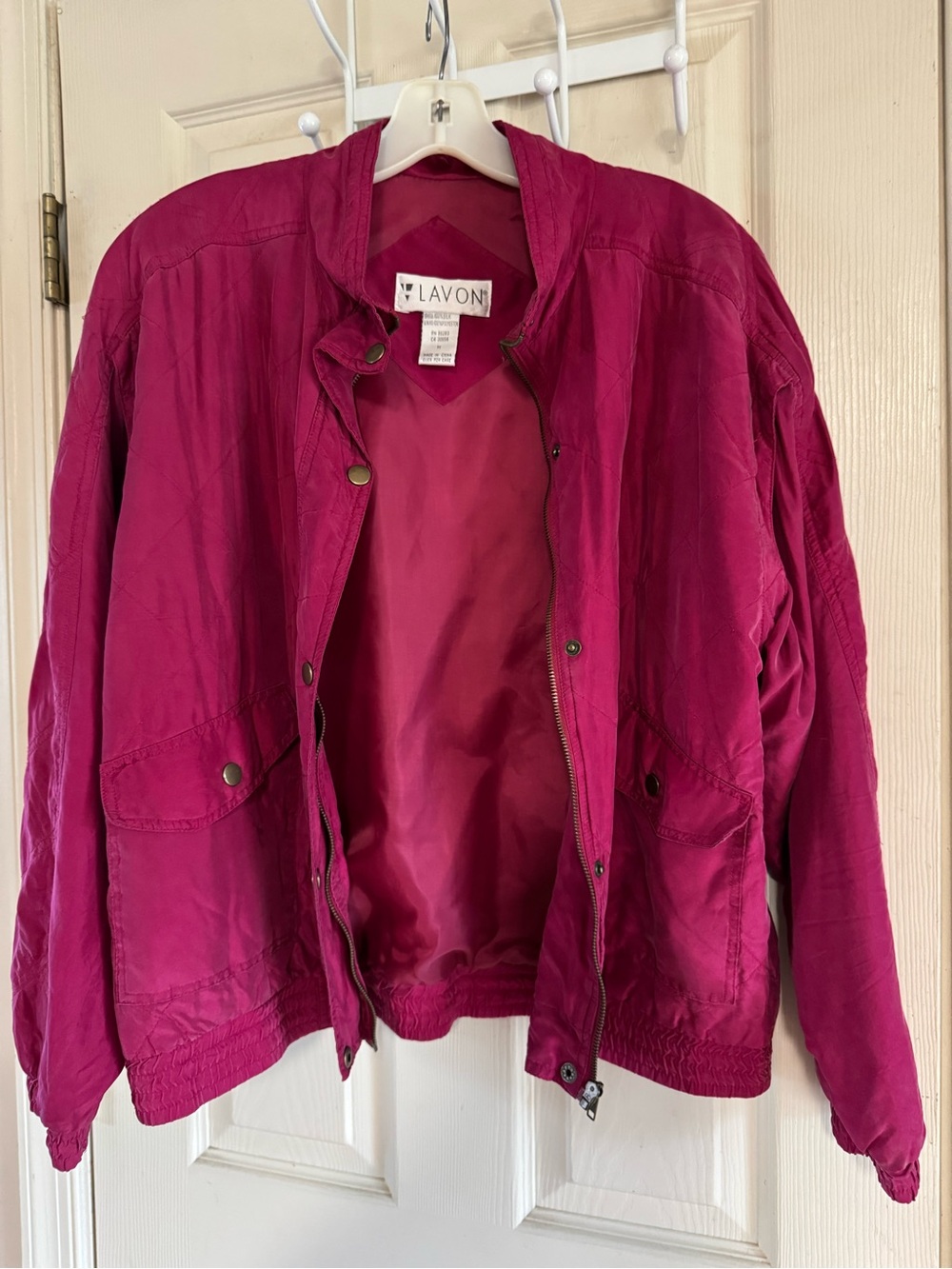 Women's Silk Fuchsia Lightweight Bomber Jacket